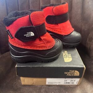 The North Face Kids Red and Black Boots